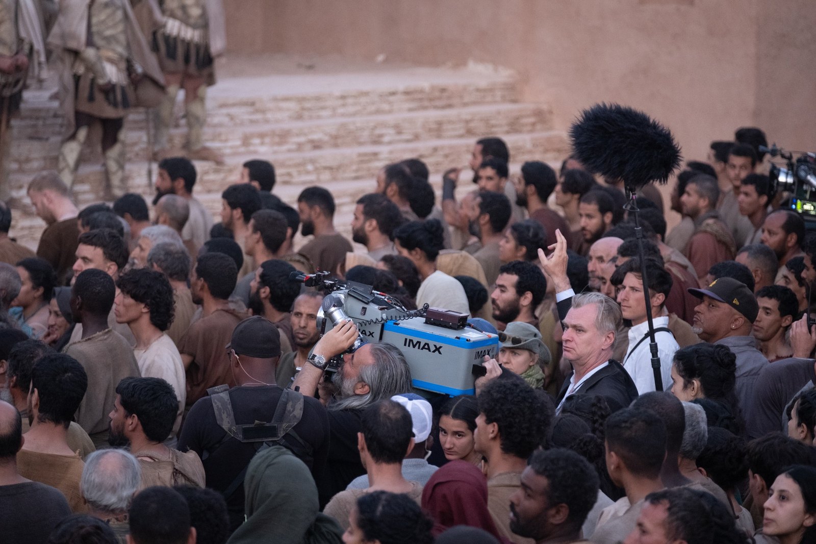 Christopher Nolan filming The Odyssey with an IMAX camera
